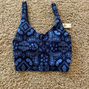 Blue Paisley Crop Top